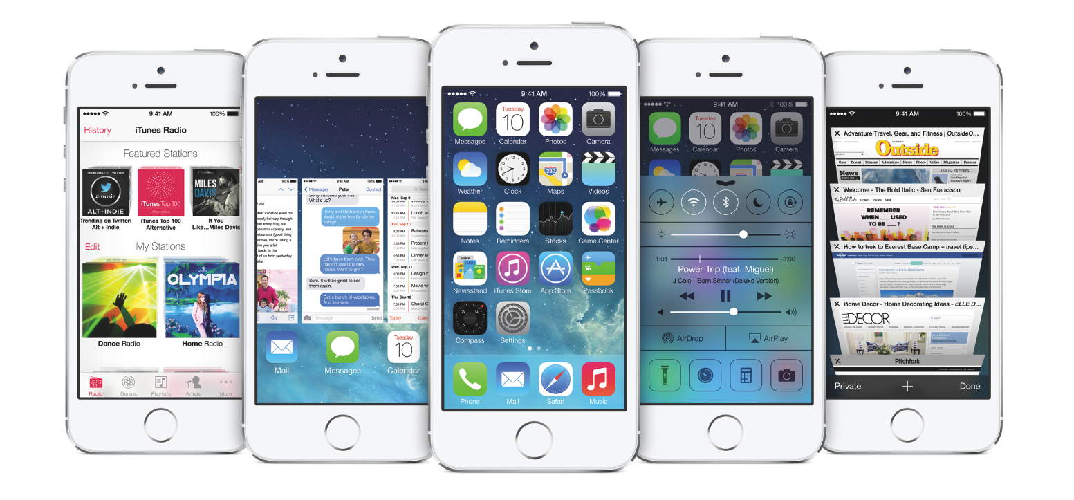 Apple's iOS7 in the iPhone